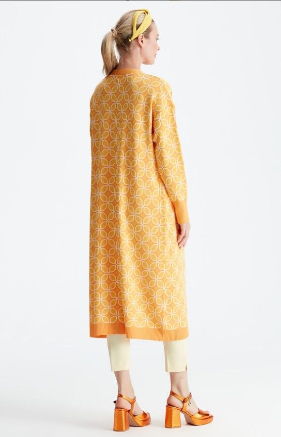 21190 DESENLİ RAYON HIRKA 1 - Sarı