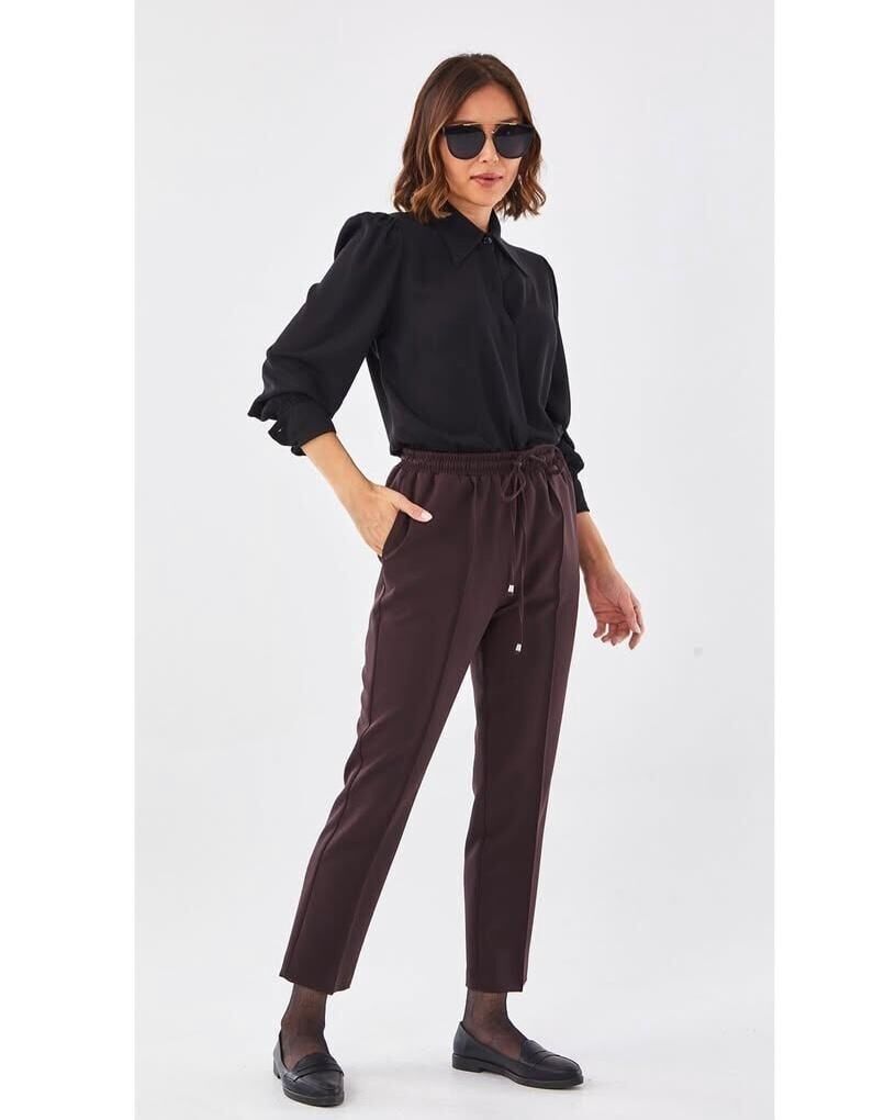 SZ-153  YANDAN CEPLİ BAĞCIKLI PANTOLON #12-25# 50 - Kahverengi
