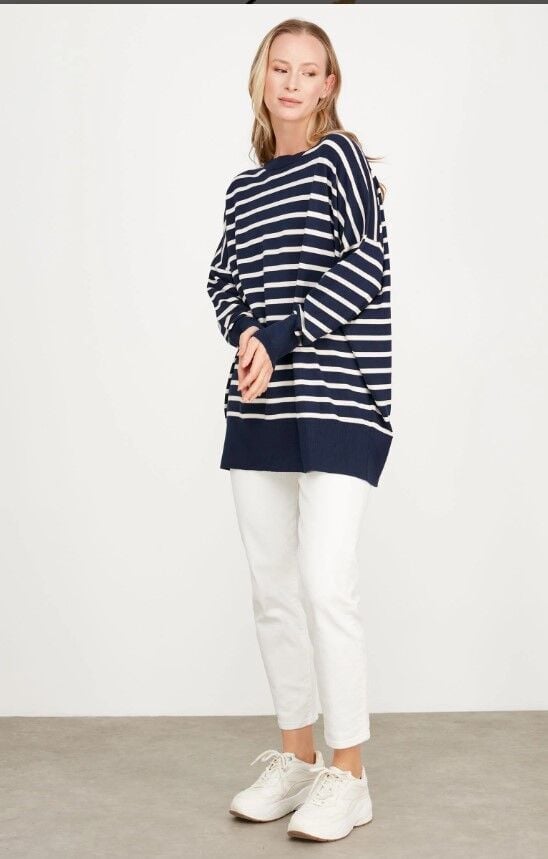 21495 ÇİZGİLİ TRİKO TUNİK QKS TUNİK #23-11#