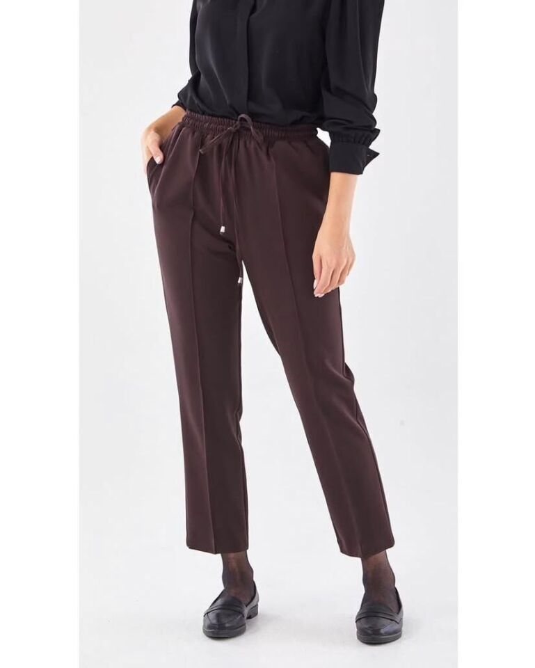 SZ-153  YANDAN CEPLİ BAĞCIKLI PANTOLON #12-25# 48 - Kahverengi