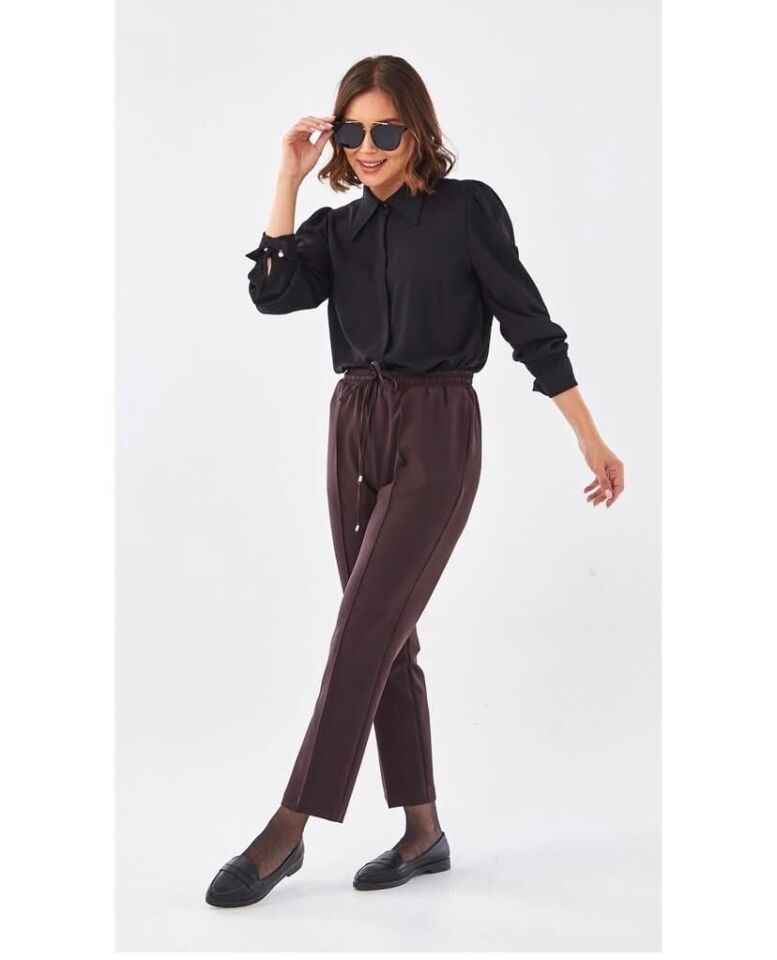 SZ-153  YANDAN CEPLİ BAĞCIKLI PANTOLON #12-25# 52 - Kahverengi