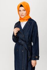 1115 ÖNDEN DÜĞMELİ BELİ BAĞLAMALI CEPLİ KOTON KAP QKS KAP 1115 #23-12#