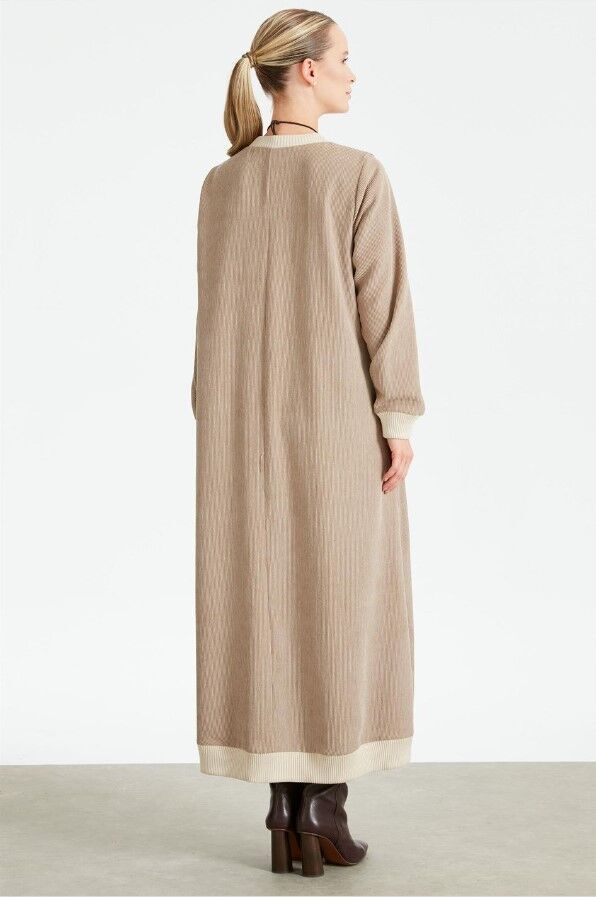 1679  FİTİLLİ DOKUMA KADİFE ELBİSE QKS ELBİSE 1679 #23-12#