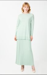 20557 PİLEİ ETEK BLUZ RAYON TAKIM QKS TAKIM 20757 #23-10#