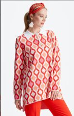 21184 POLO YAKA DESENLİ RAYON TUNİK QKS TAKIM 211184 #23-103