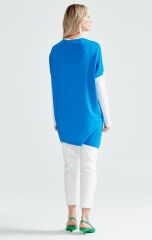 21210 BASKI DETAYLI ASİMETRİK RAYON TUNİK QKS TUNİKK 21210 #23-10#