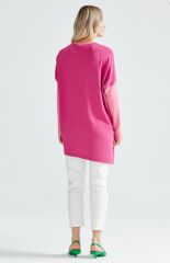 21210 BASKI DETAYLI ASİMETRİK RAYON TUNİK QKS TUNİKK 21210 #23-10#