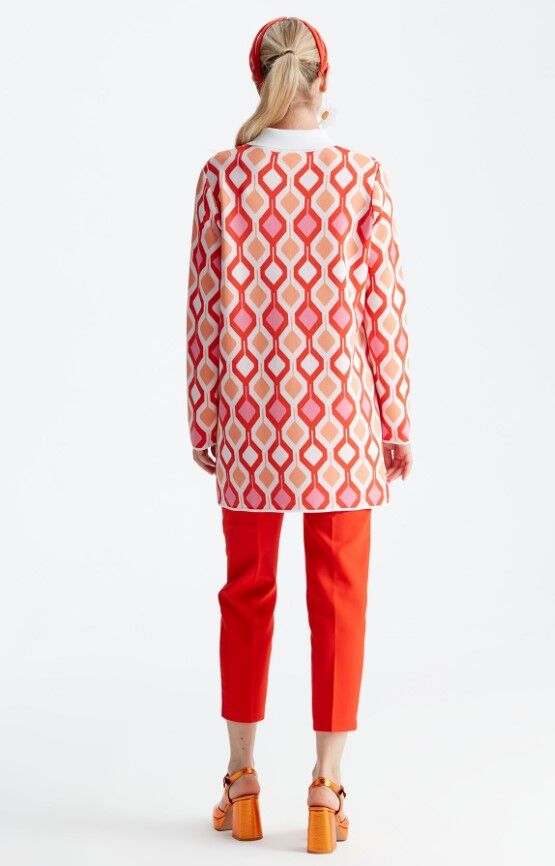 21184 POLO YAKA DESENLİ RAYON KAZAK 1 - pembe