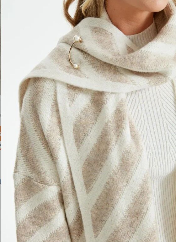 21452 VEREV ÇİZGLİ UZUN TRİKO HIRKA QKS HIRKA 21452 #23-123