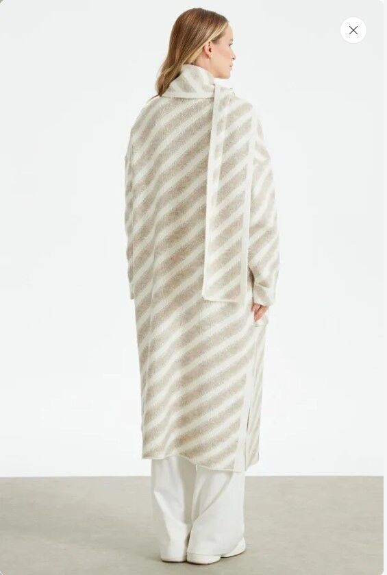 21452 VEREV ÇİZGLİ UZUN TRİKO HIRKA QKS HIRKA 21452 #23-123