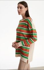 21465 RENKLİ SIFIR YAKA RAYON TUNİK QKS TUNİK 21465 #23-10#