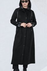 6131 ÖNDEN ÇITÇITLI CEPLİ KAPİŞONLU SÜET KAP #10-25#