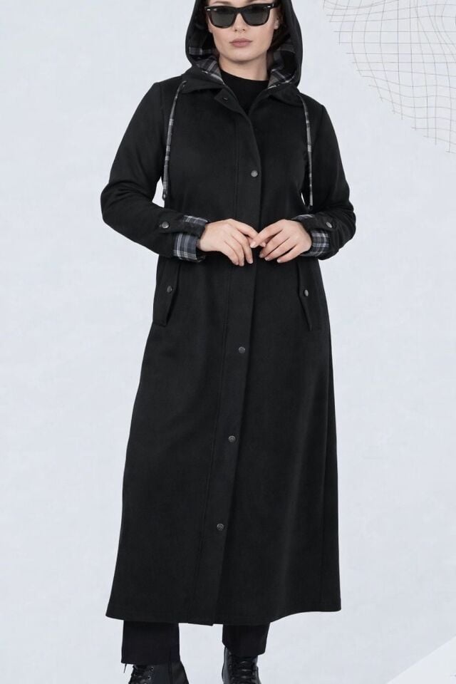 6131 ÖNDEN ÇITÇITLI CEPLİ KAPİŞONLU SÜET KAP #10-25#