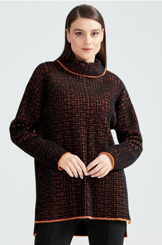 21130 DESENLİ TAM BALIKÇI TUNİK QKS TUNİK 21130 #23-123