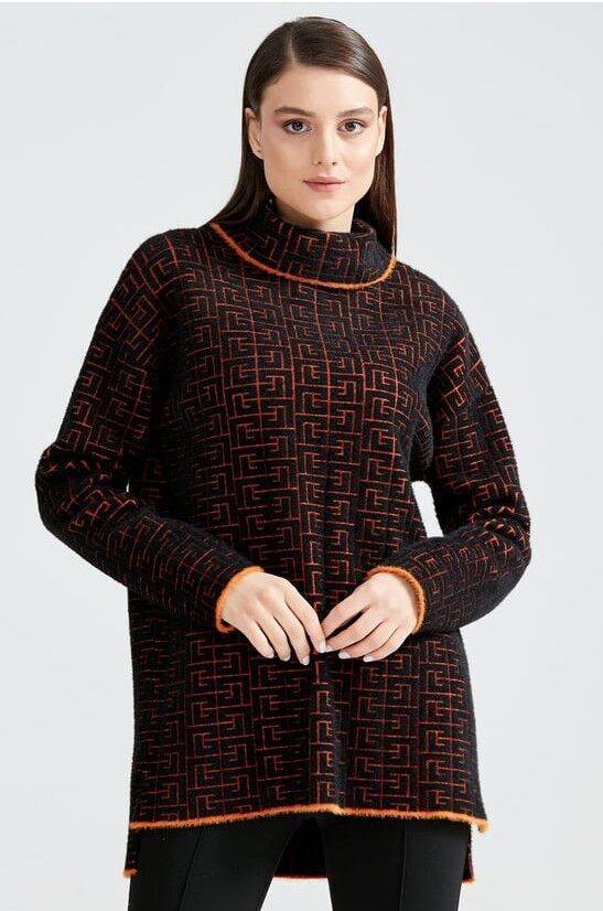 21130 DESENLİ TAM BALIKÇI TUNİK QKS TUNİK 21130 #23-123