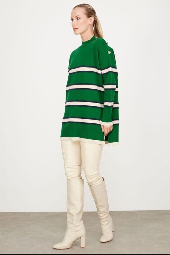 21426 OMZU DÜĞME DETAYLI TRİKO TUNİK QKS TUNİK 21426 #23-12#