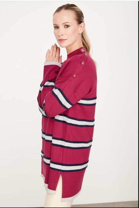 21426 OMZU DÜĞME DETAYLI TRİKO TUNİK QKS TUNİK 21426 #23-12#