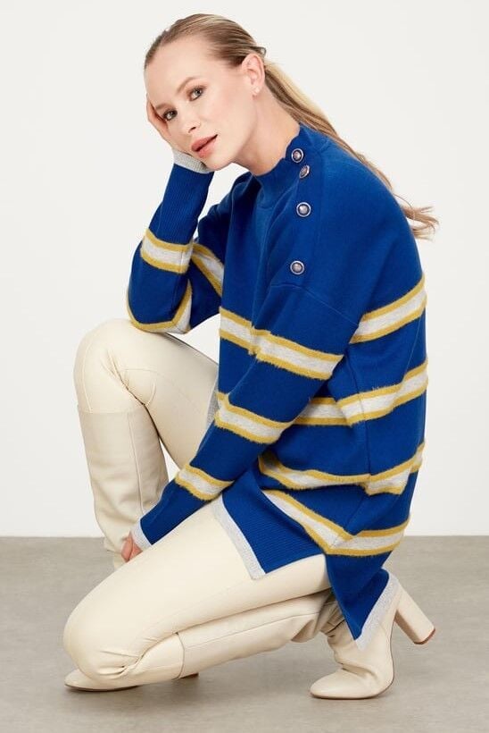 21426 OMZU DÜĞME DETAYLI TRİKO TUNİK QKS TUNİK 21426 #23-12#