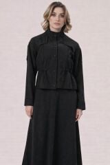 7058 ÖNDEN ÇITÇIT DÜĞMELİ BELİ LASTİKLİ KLOŞ ETEKLİ TAKIM #10-25#