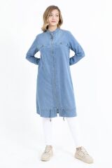 6060 ÖNÜ FERMUARLI KOL UCU LASTİKLİ SIFIR YAKA TANSEL KAP #10-25#