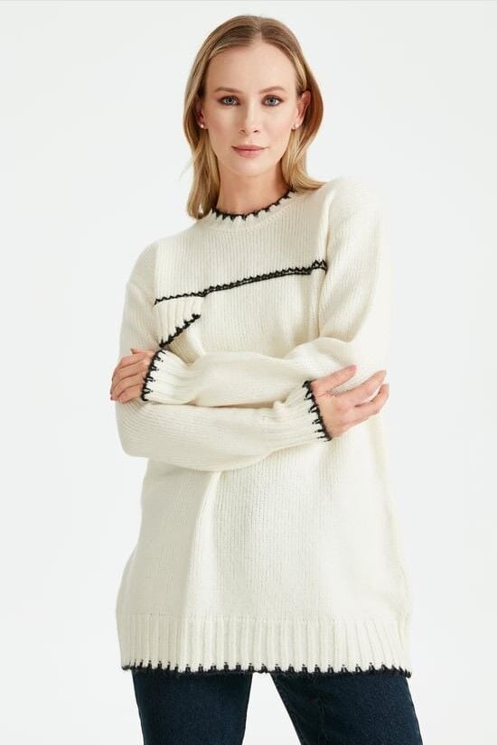 21438 SÜS DİKİŞLİ TRİKO TUNİK QKS TUNİK 21438 #23-123