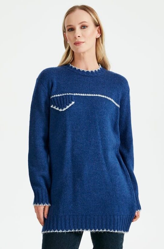 21438 SÜS DİKİŞLİ TRİKO TUNİK QKS TUNİK 21438 #23-123