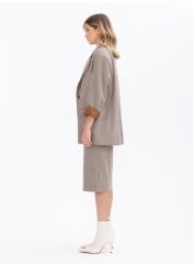 1022 EKOSE DESENLİ ÇİFT CEPLİ ASTARLI BLAZER CEKET BLAZER CEKET  10231205401022 QKS BLZEER CEKET 1022 #23-10#
