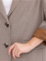 1022 EKOSE DESENLİ ÇİFT CEPLİ ASTARLI BLAZER CEKET BLAZER CEKET  10231205401022 QKS BLZEER CEKET 1022 #23-10#