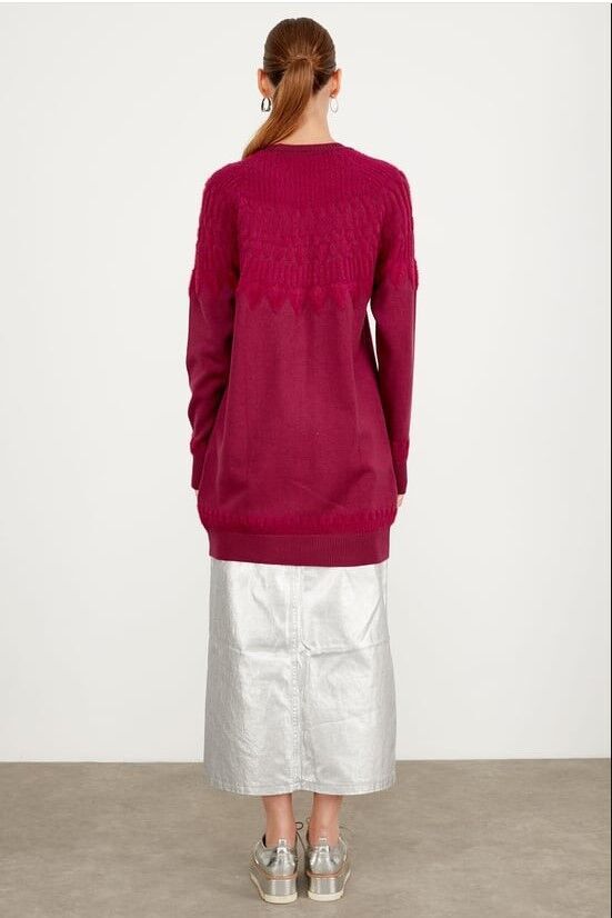 21470 SIFIR YAKA ROBASI DESENLİ TUNİK QKS TUNİK 21470 #23-123