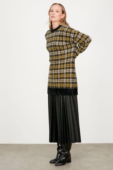 21509 EKOSE DESNLİ TRİKO MİNK TUNİK QKS TUNİK 21509 #23-12#