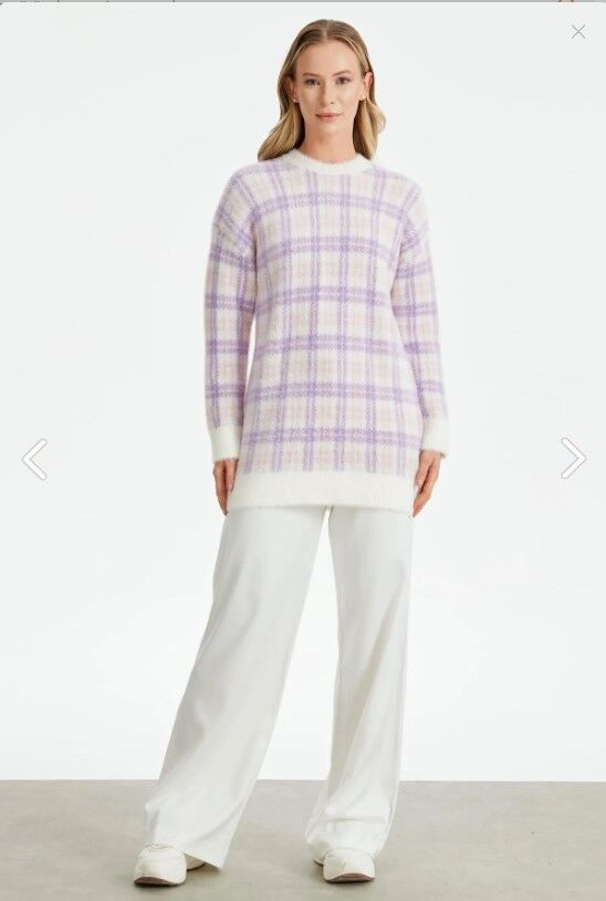 21509 EKOSE DESNLİ TRİKO MİNK TUNİK QKS TUNİK 21509 #23-12#