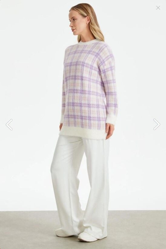 21509 EKOSE DESNLİ TRİKO MİNK TUNİK QKS TUNİK 21509 #23-12#