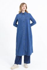 3649 ÖNDEN DÜĞMELİ CEP GÖRÜNÜMLÜ TANSEL KAP #10-25#