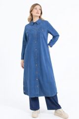 3649 ÖNDEN DÜĞMELİ CEP GÖRÜNÜMLÜ TANSEL KAP #10-25#