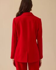 10002 ÖNDEN DÜĞMELİ CEP GÖRÜNÜMLÜ ŞIK BLAZER CEKET #03-25#