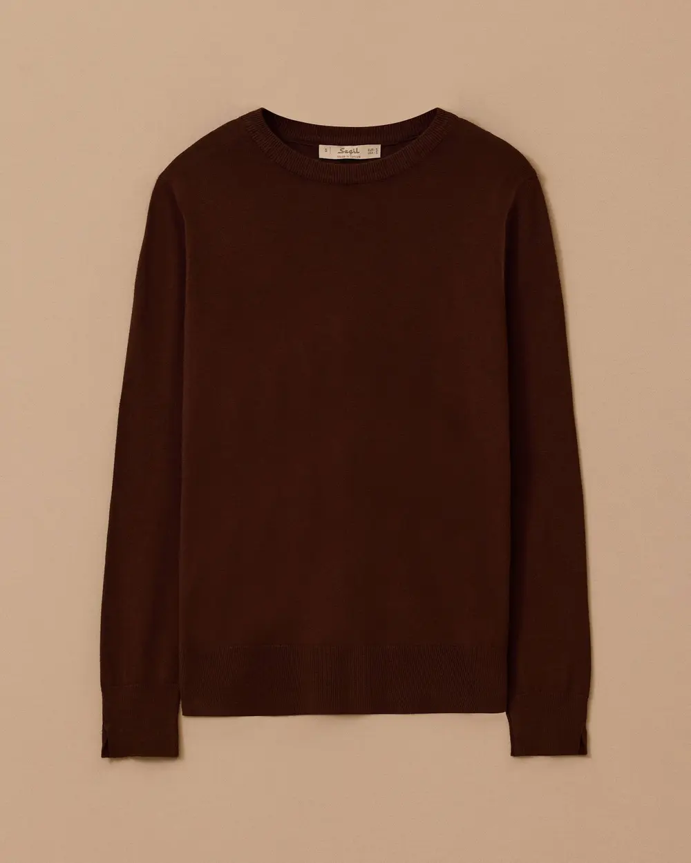 10003 SIFIR YAKA TRİKO BLUZ  10002521710003 #10-25# XXL - Kahverengi