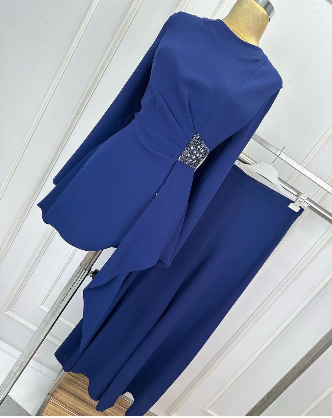 2810 BELİ TAŞLI BOL PAÇA PANTLONLU TAKIM QYS TAKIM 2810 #24-023