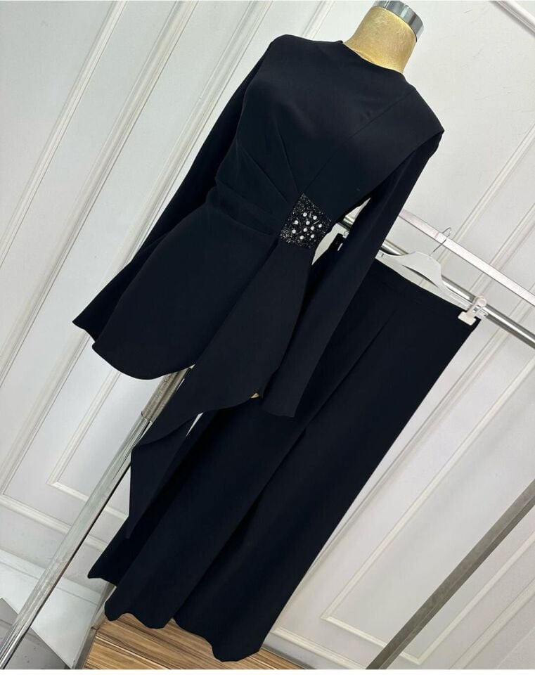 2810 BELİ TAŞLI BOL PAÇA PANTLONLU TAKIM QYS TAKIM 2810 #24-023