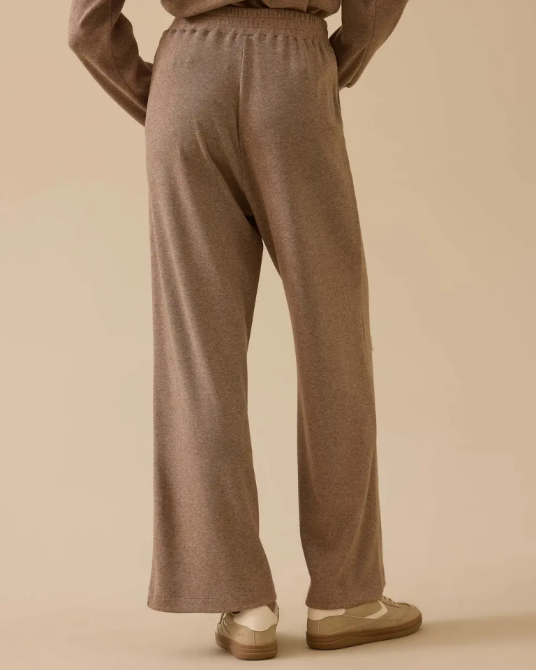 10031 BELİ BAĞLAMALI GENİŞ PAÇA CEPLİ TRİKO PANTOLON 10002521710031 #10-25# S - VİZON