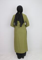 1633 TUNİK ÖNDEN DÜĞMELİ BELİ BAĞLAMALI CEBİ TAŞLI TUNİK QYS TUNİK #247-03#