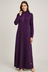 1061 KOLLARI LASTİKLİ ÖNÜ YARIM FERMUARLI OYŞO KUMAŞ RİBANALI BOYDAN ELBİSE #10-25#