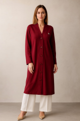 974 DÜĞMELİ FLAR DETAYLI OYŞO KUMAŞ HIRKA #10-25#