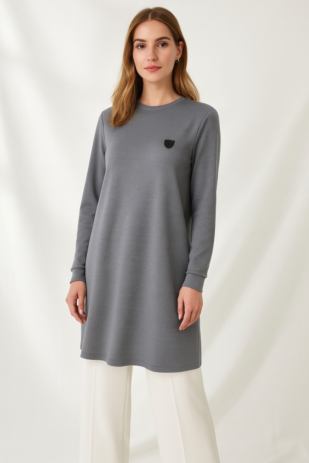 1099 FİTİLLİ GÖĞÜSÜ ARMA DETAYLI BÜRÜMCÜK TUNİK #10-25#