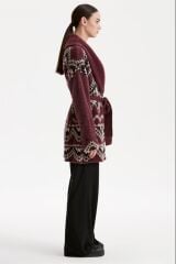 21279 ETNİK DESENLİ ŞAL YAKA MİNK DESENLİ HIRKA QKS HIRKA 21279 #23-12#