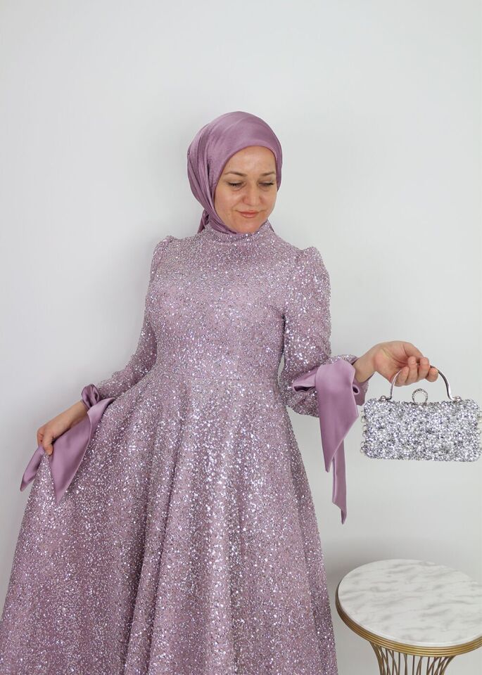 4493 ABİYE BOYDAN BONCUK VE PUL İŞLEMELİ KL UCU KURDELELİ ÖZELTASARIM ABİYE ELİBSE QYS ABİYE #24-033