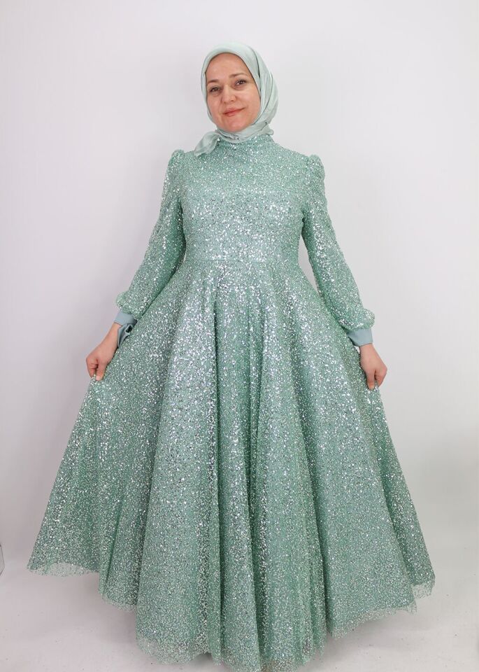 4493 ABİYE BOYDAN BONCUK VE PUL İŞLEMELİ KL UCU KURDELELİ ÖZELTASARIM ABİYE ELİBSE QYS ABİYE #24-033