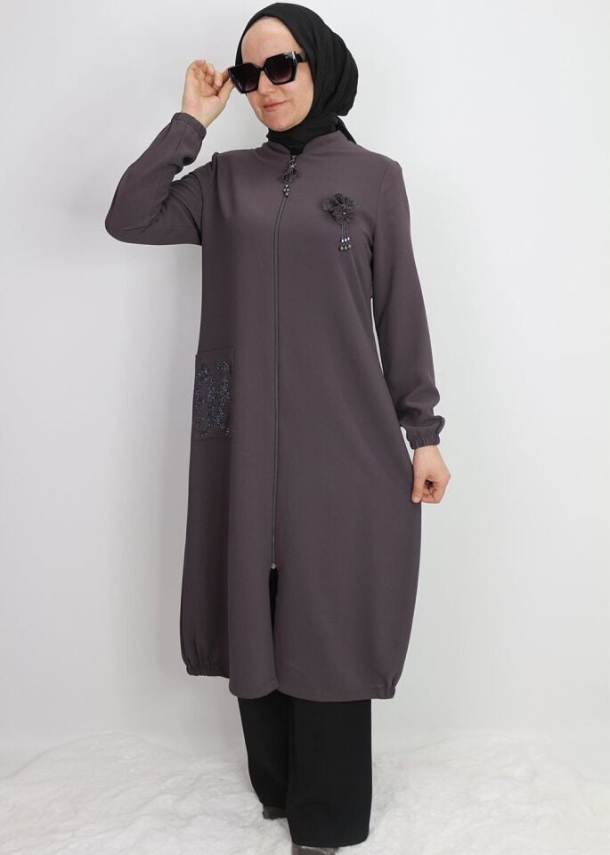 1005 ÖNDEN FERMUARLI CEPLİ CEBİ TAŞ DETAYLI BROŞLI GİY ÇIK KAP QYS KAP #24-03#