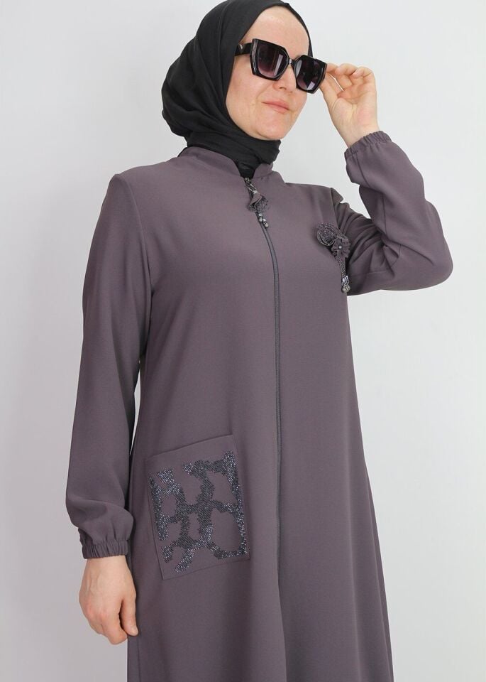 1005 ÖNDEN FERMUARLI CEPLİ CEBİ TAŞ DETAYLI BROŞLI GİY ÇIK KAP QYS KAP #24-03#