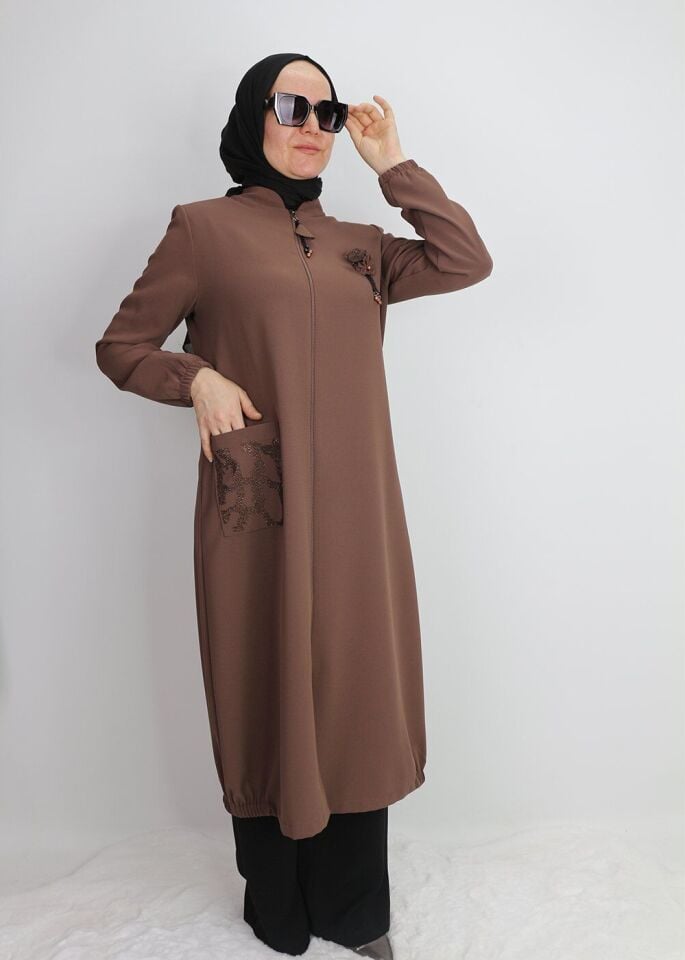 1005 ÖNDEN FERMUARLI CEPLİ CEBİ TAŞ DETAYLI BROŞLI GİY ÇIK KAP QYS KAP #24-03#