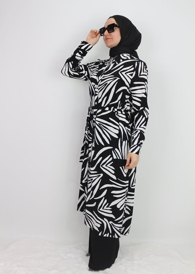 10194 KOLYE DETAYLI UZUN TUNİK ELBİSE QYS ELİBSE 10194 324-04#